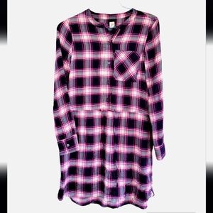 COPY - GAP lighweight Flannel Shirt Dress with pockets XS